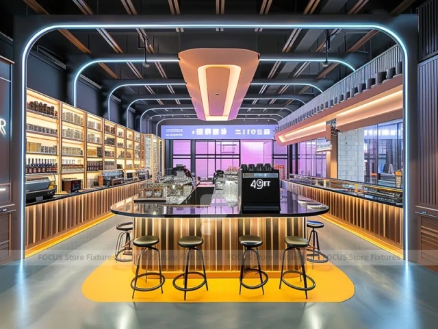 Pink Blue Dessert Beverage Counter Layout