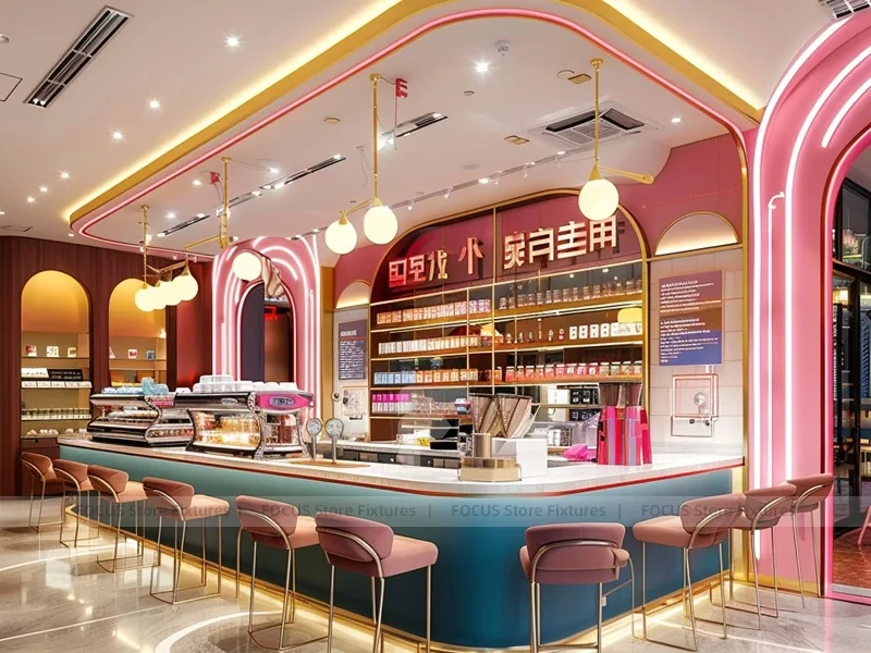 Pink Dessert Beverage Corner Counter