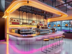 Pink Gold Beverage Bar Corner Layout