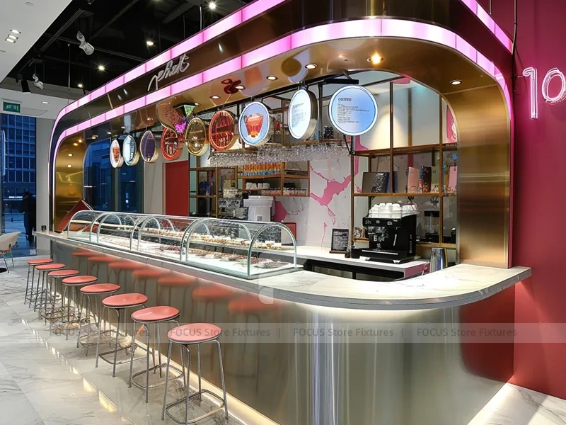 Pink Gold Beverage Bar Corner Layout