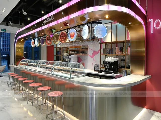 Pink Gold Beverage Bar Corner Layout