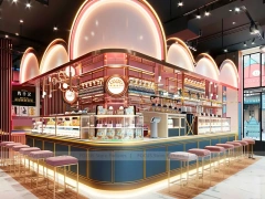 Pink Gold Dessert Beverage Island Counter