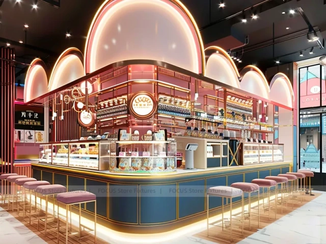 Pink Gold Dessert Beverage Island Counter