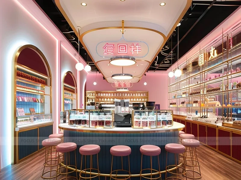 Pink Gold Dessert Beverage Island Counter