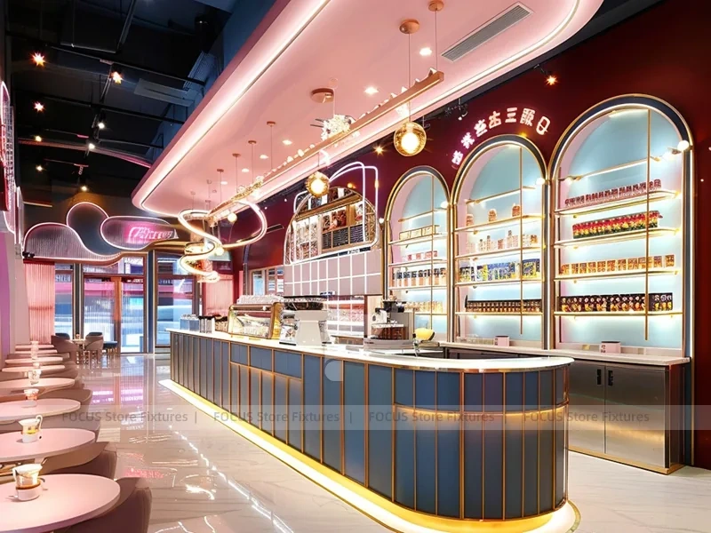 Pink Gold Dessert Beverage Wall Counter