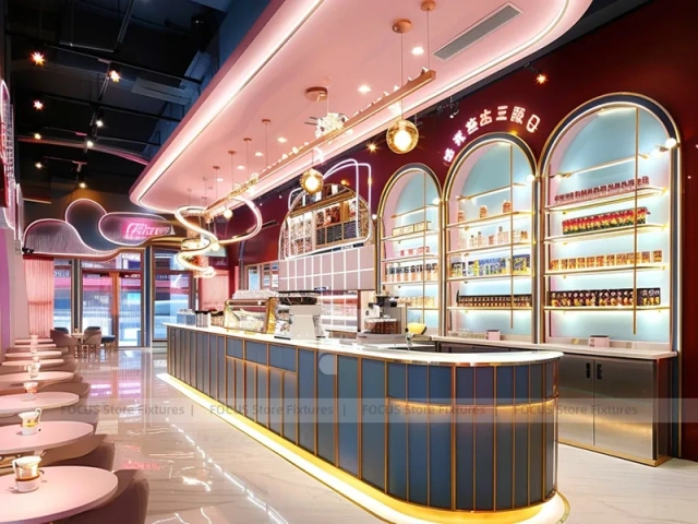 Pink Gold Dessert Beverage Wall Counter