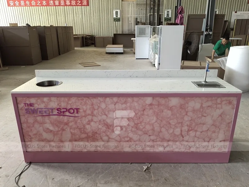 Pink Lightbox Beverage Front Counter