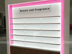 Pink Orange Beauty Pharmacy Wall Shelving Fixture Set