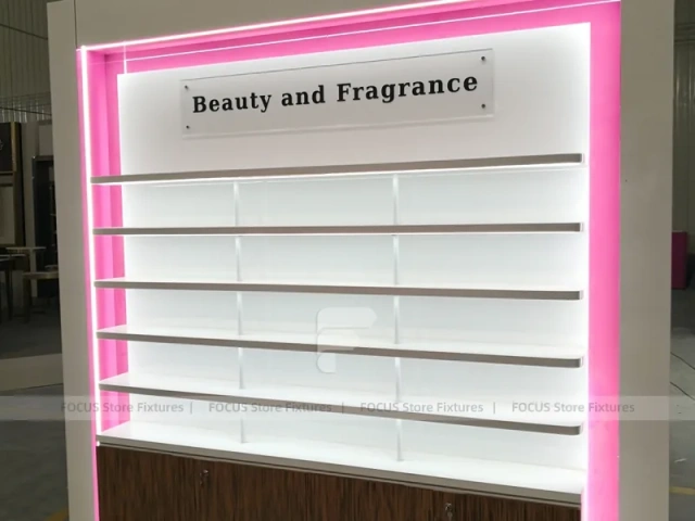 Pink Orange Beauty Pharmacy Wall Shelving Fixture Set