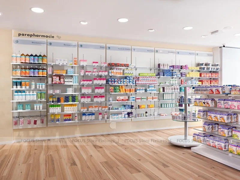 Pink Pegboard Pharmacy Personal Care Wall Display