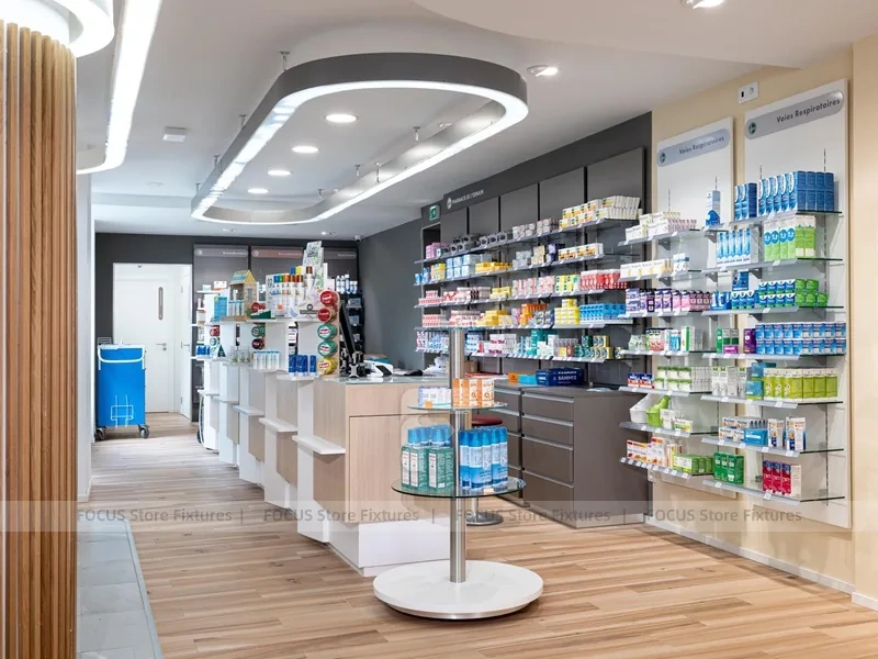 Pink Pegboard Pharmacy Personal Care Wall Display