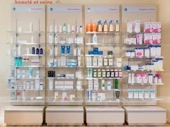 Pink Pegboard Pharmacy Personal Care Wall Display