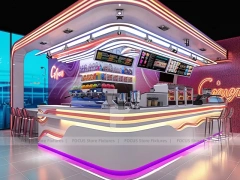 Pink Purple Beverage Corner Counter