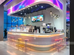 Pink Purple Beverage Corner Counter