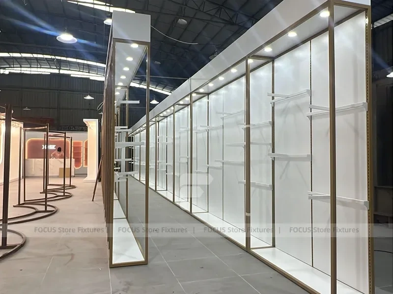 Pink White Boutique Wall and Rack Fixture Set