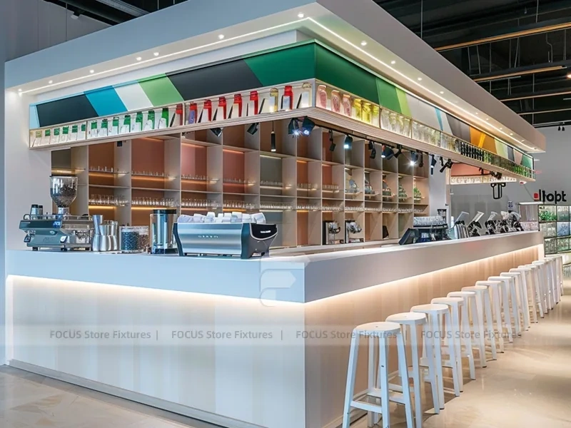 Pink White Dessert Beverage Kiosk