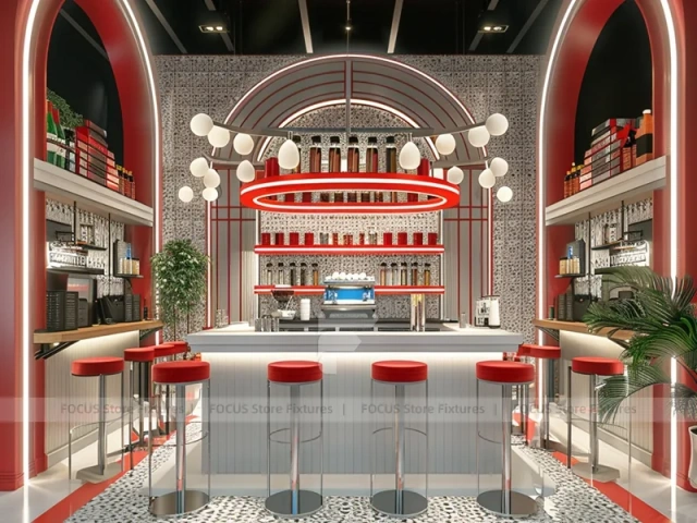 Pink White Dessert Beverage Kiosk