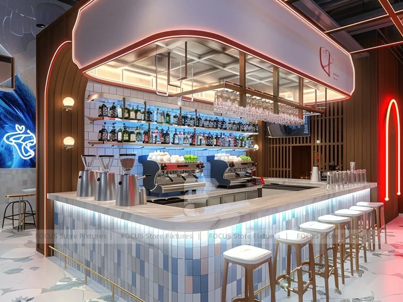 Pink White Dessert Beverage Kiosk