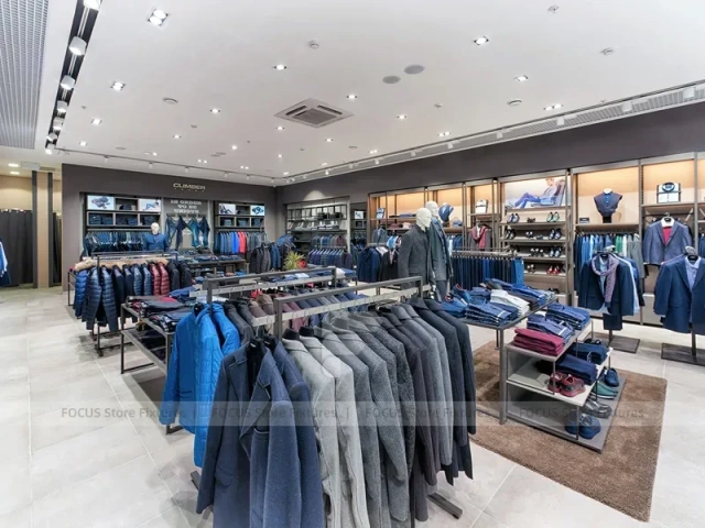Premium Menswear Wood Wall and Island Display