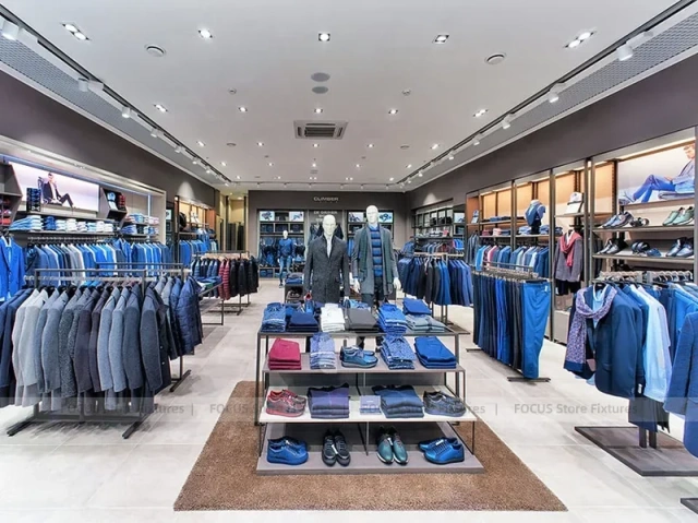 Premium Menswear Wood Wall and Island Display