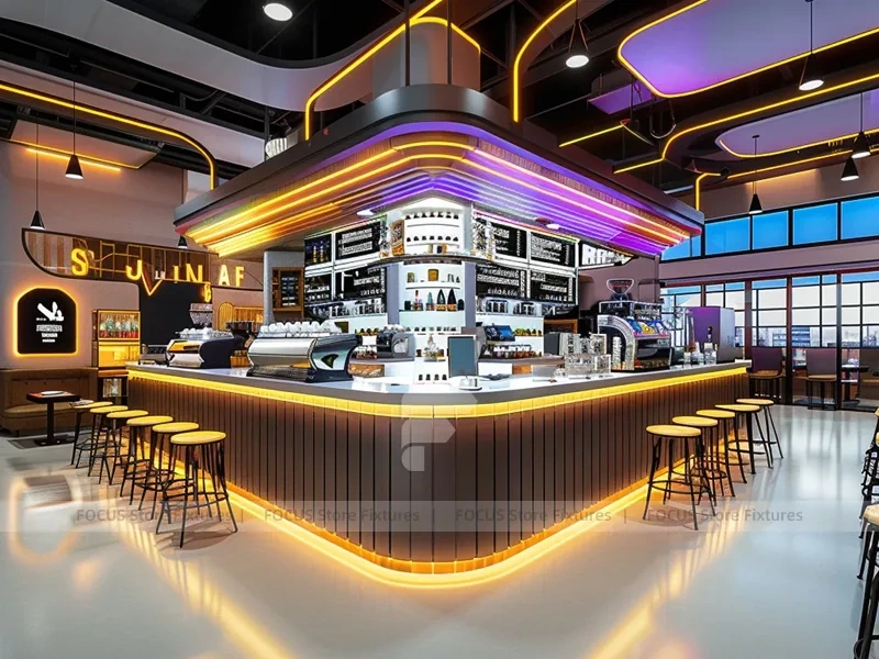 Purple Gold Beverage Island Bar
