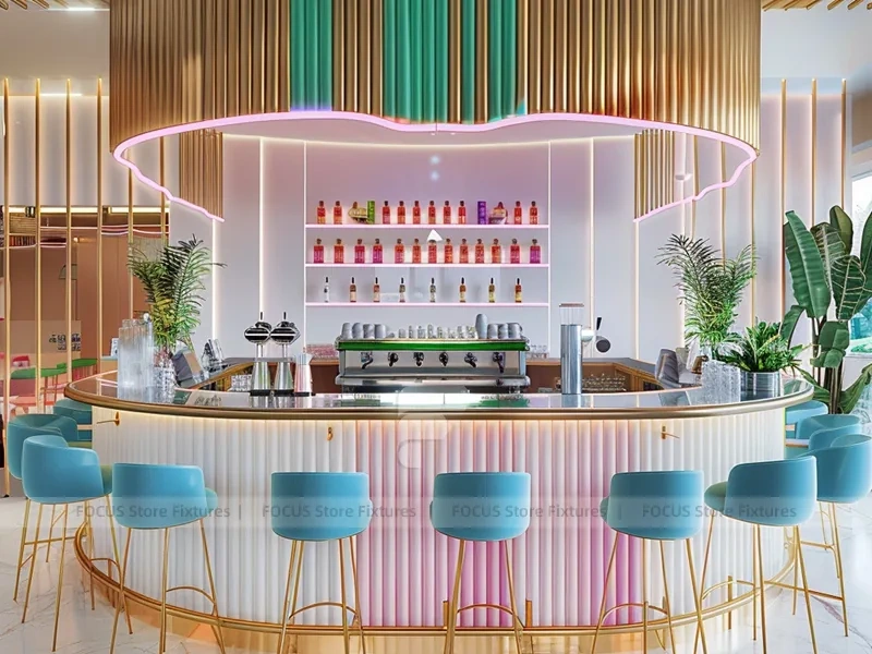 Purple Gold Beverage Island Bar