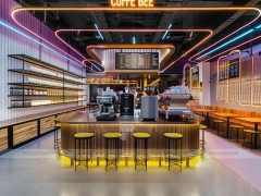 Purple Gold Coffee Island Counter