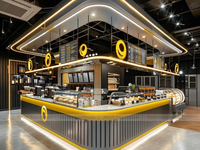 Purple Gold Coffee Island Counter