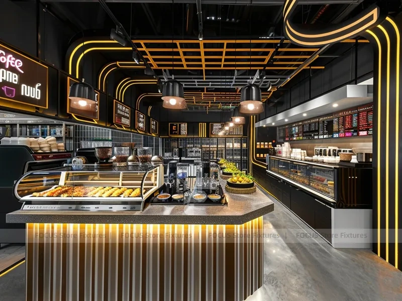 Purple Gold Coffee Island Counter