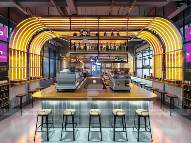 Purple Gold Coffee Island Counter