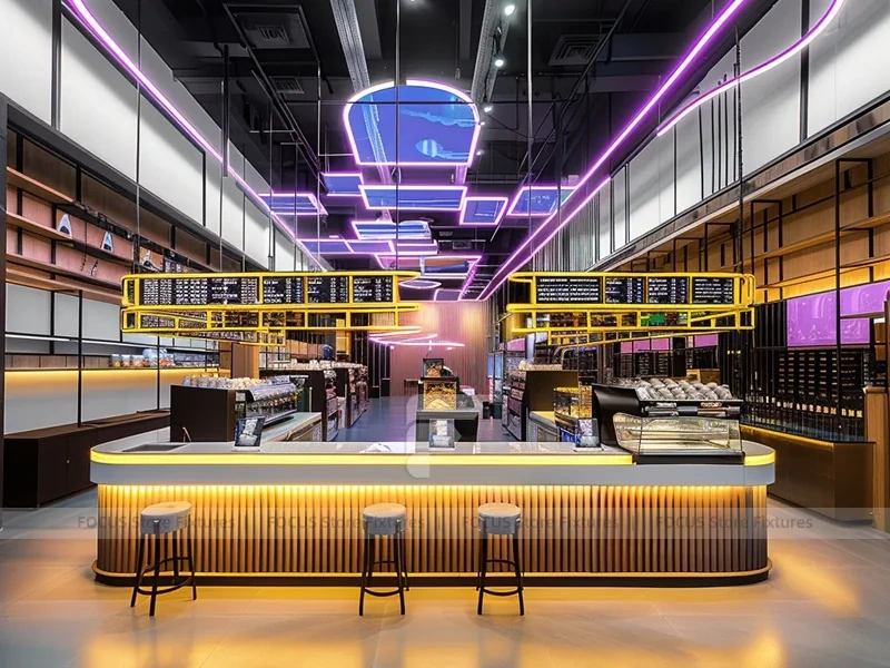Purple Yellow Beverage Island Counter