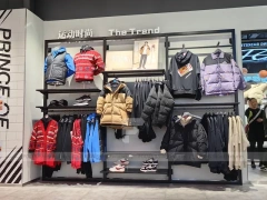 Red Basketball Sportswear Mannequin and Shoe Wall Display