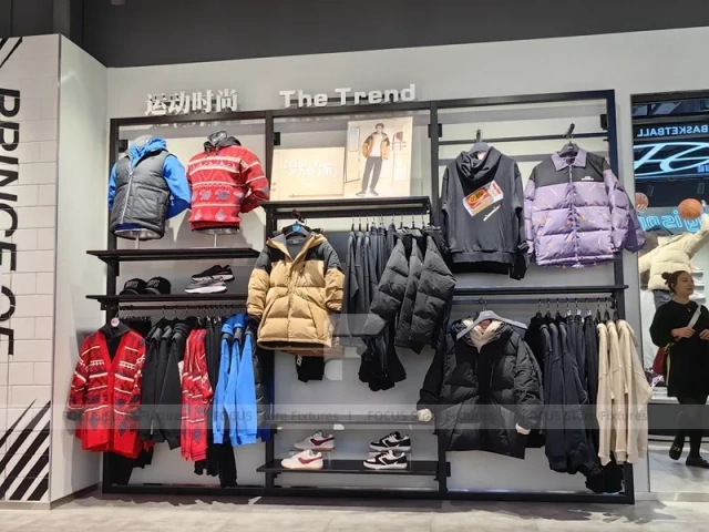 Red Basketball Sportswear Mannequin and Shoe Wall Display