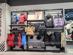 Red Basketball Sportswear Mannequin and Shoe Wall Display