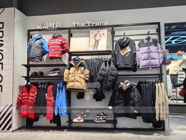 Red Basketball Sportswear Mannequin and Shoe Wall Display