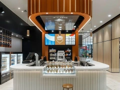 Red Blue Beverage Bar Layout