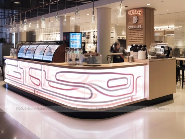 Red Blue Beverage Lounge Counter