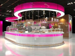 Red Blue Neon Beverage Bar Layout