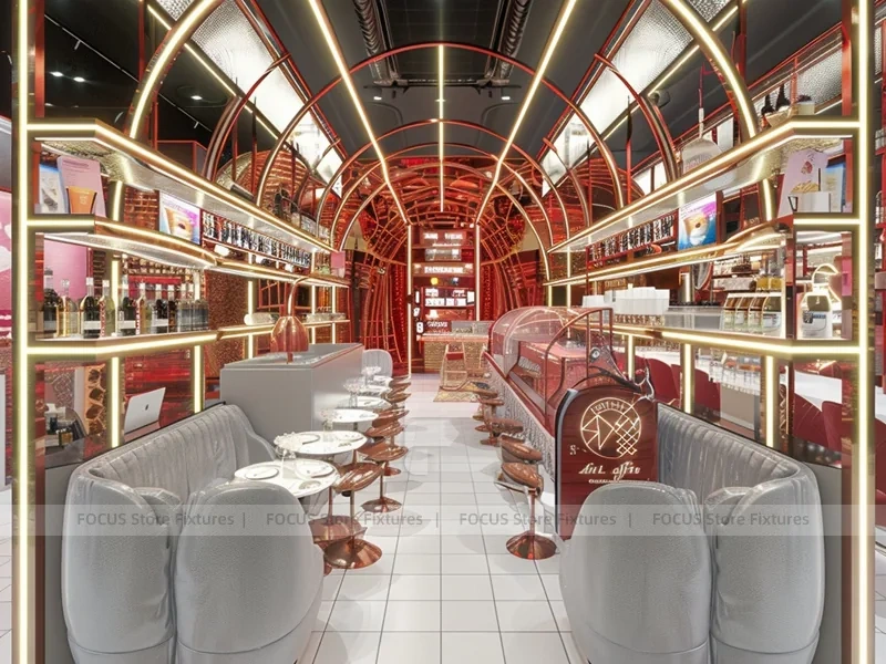 Red Hall Dessert Beverage Seating Layout