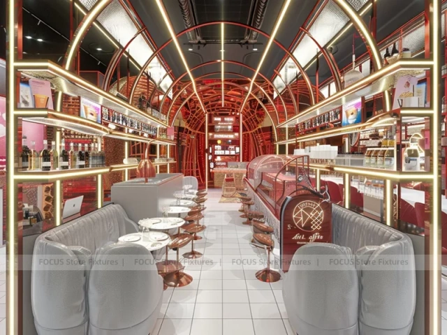Red Hall Dessert Beverage Seating Layout