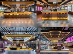 Red Hall Dessert Beverage Seating Layout