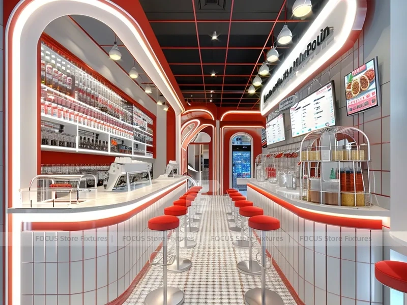 Red Hall Dessert Beverage Seating Layout