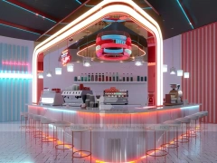 Red White Beverage Arch Counter