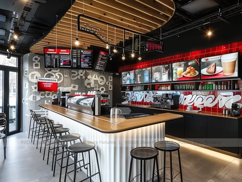 Red White Beverage Arch Counter