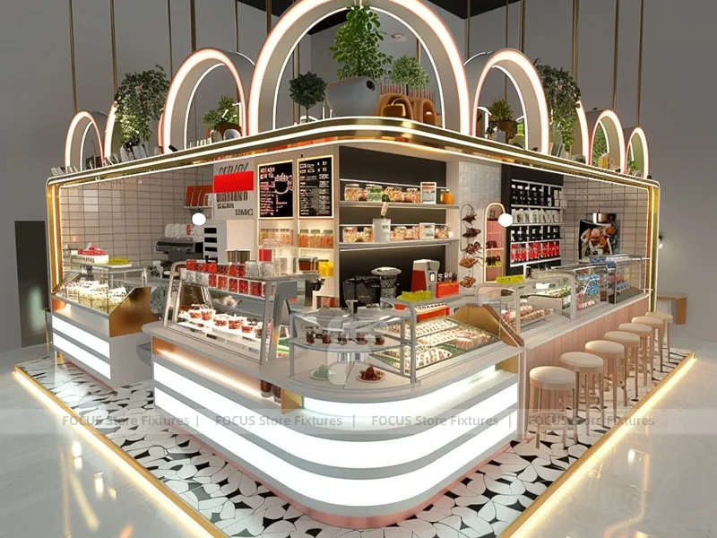 Red White Beverage Arch Counter