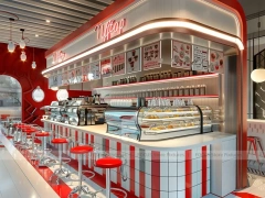 Red White Beverage Wall Counter