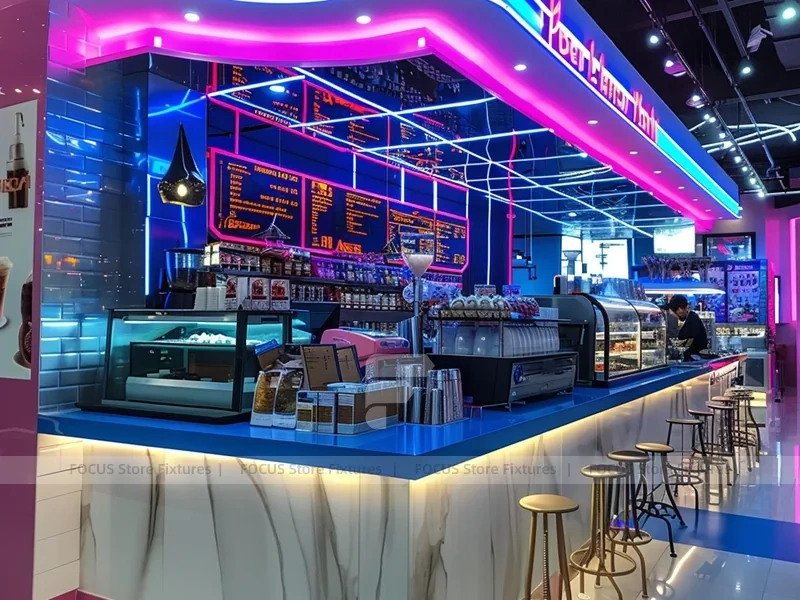 Red White Beverage Wall Counter