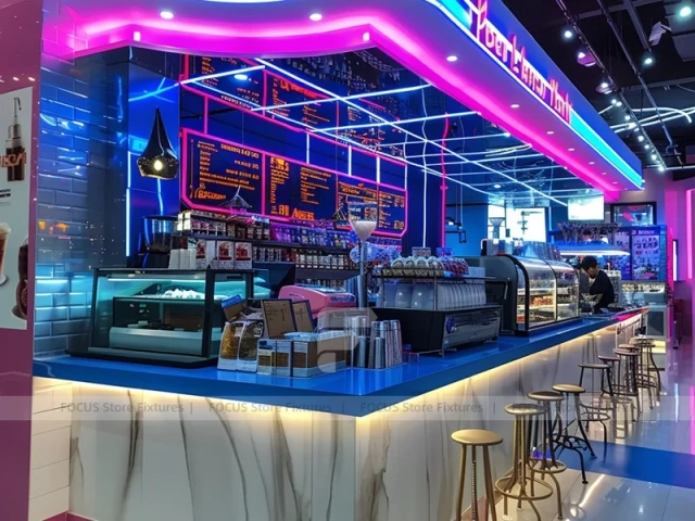 Red White Beverage Wall Counter