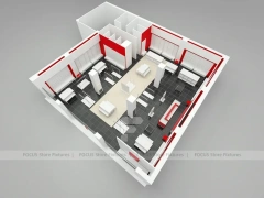 Red White Boutique Store Floor Plan Layout
