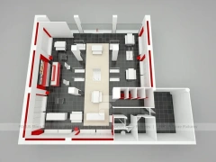 Red White Boutique Store Floor Plan Layout